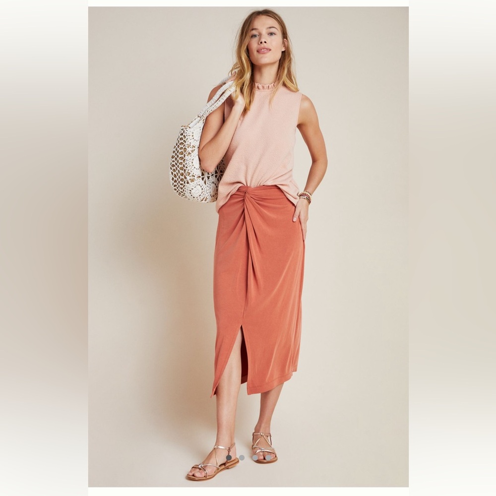 NWT Anthropologie Junie twist front midi skirt